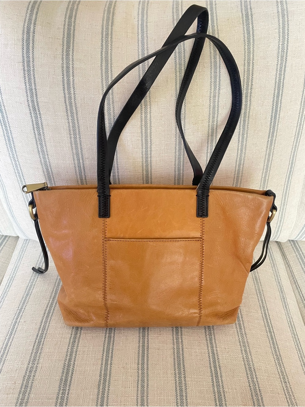 HOBO Cecily Leather Mini Tote Honey Brown Double Handle Satchel Purse Bag